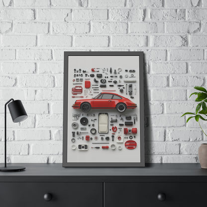 Red Classic Porsche Framed Poster US