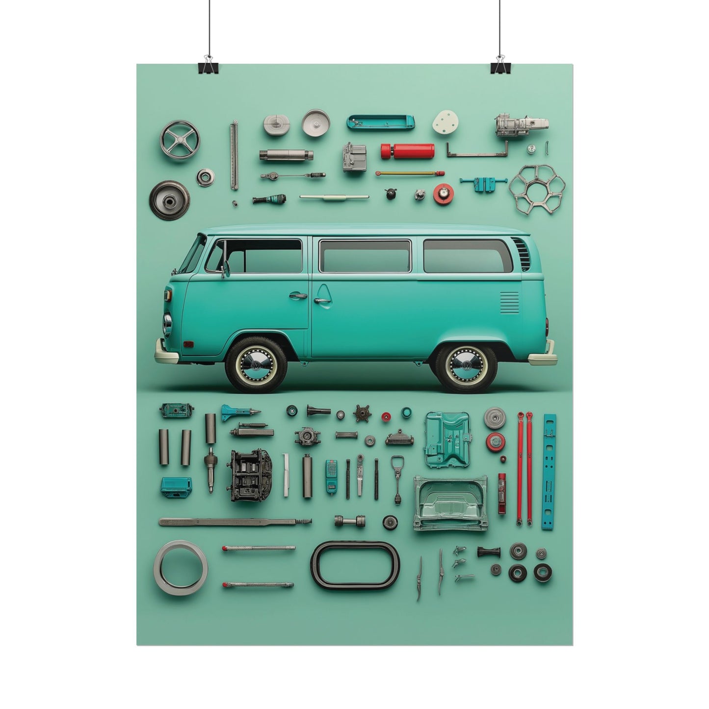 Blue Classic Van Rolled Poster