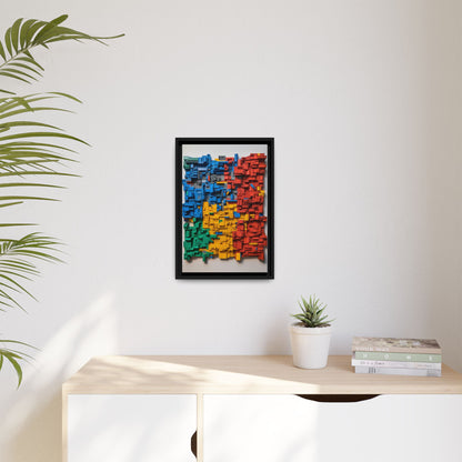 LEGO Blocks Framed Canvas