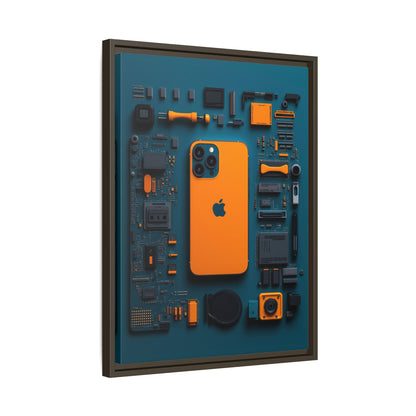 IPhone Orange Framed Canvas