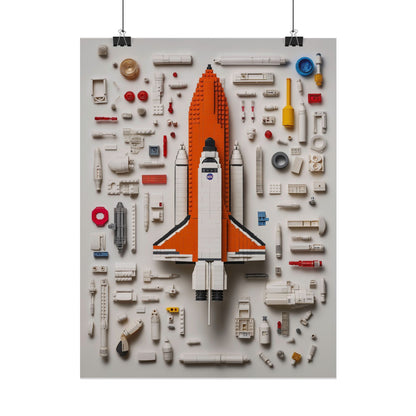 Space Shuttle LEGO Rolled Poster