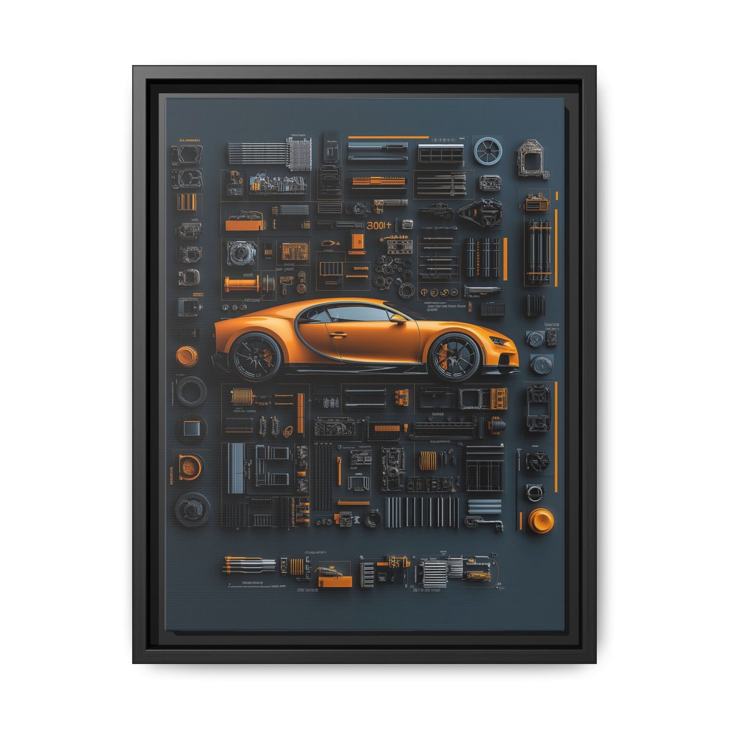 Bugatti Chiron Framed Canvas