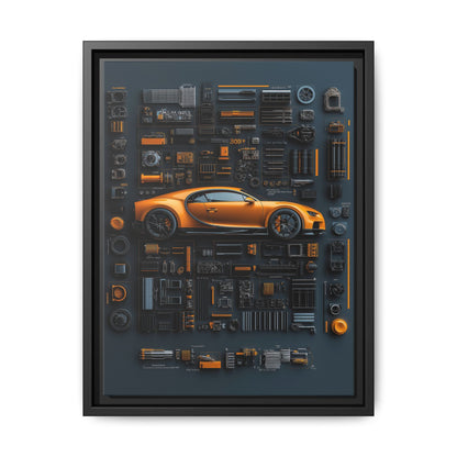 Bugatti Chiron Framed Canvas