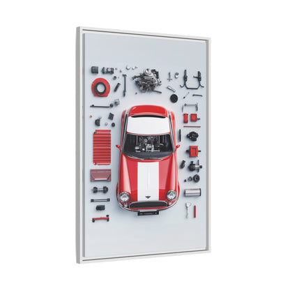 Mini Cooper Mod Framed Canvas