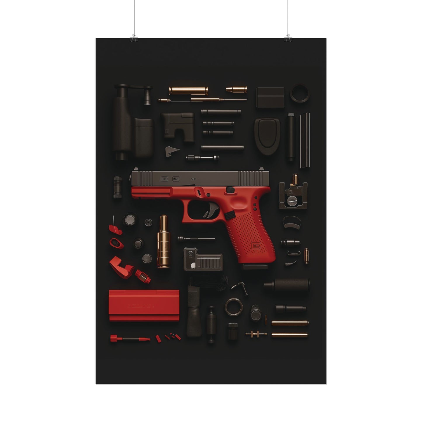 Red GunArt Rolled Poster