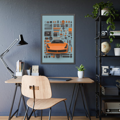 Orange Ferrari Framed Poster US