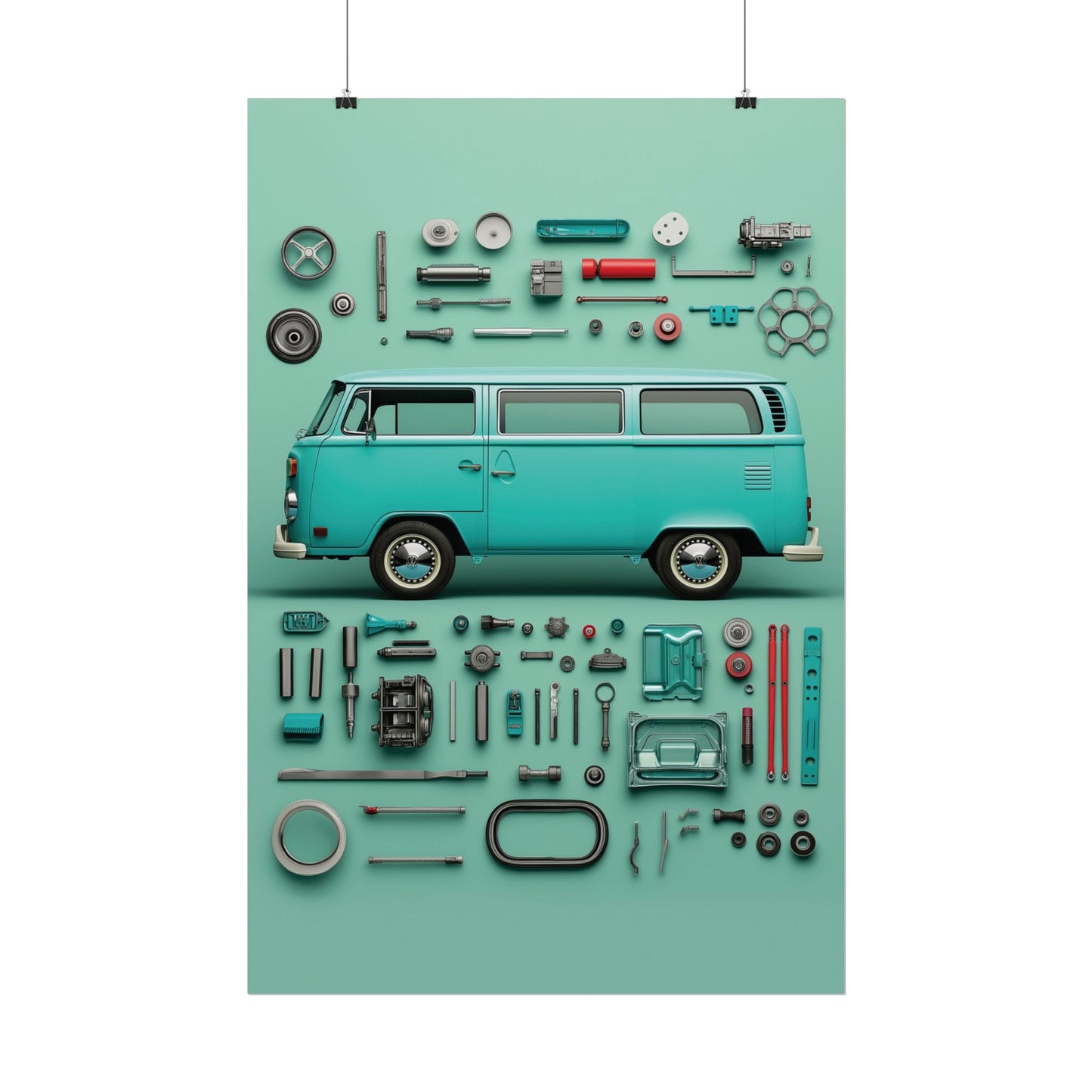 Blue Classic Van Rolled Poster