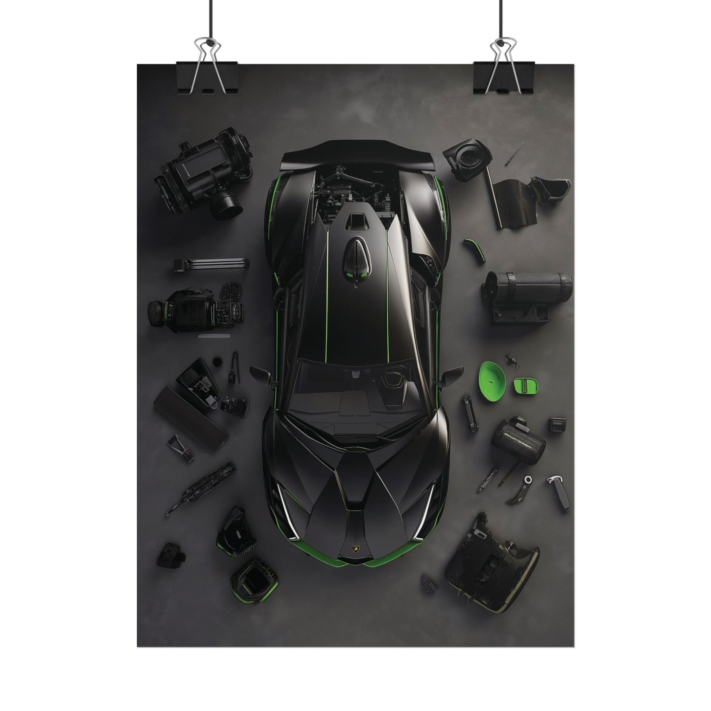 Black Lambo Rolled Poster