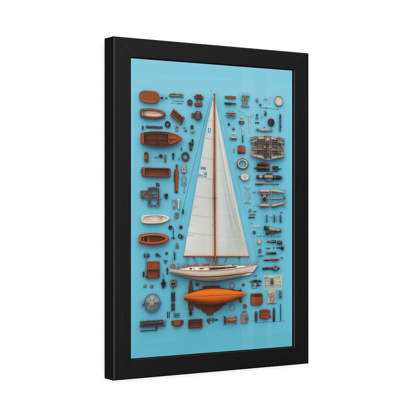 Sailboat White Framed Poster US