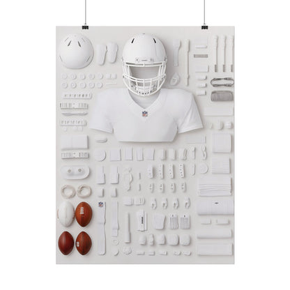 American Football Equipment Rolled Poster