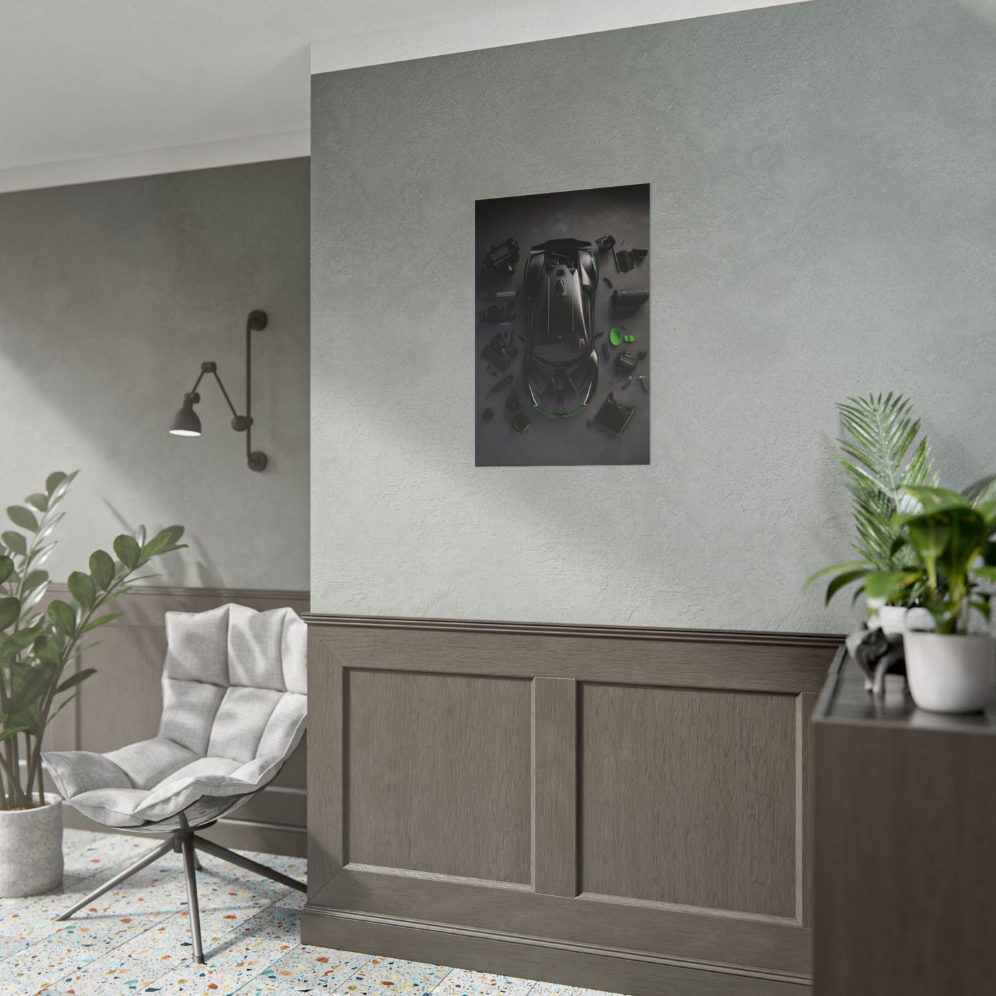 Black Lambo Rolled Poster