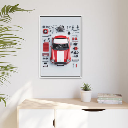 Mini Cooper Mod Framed Canvas