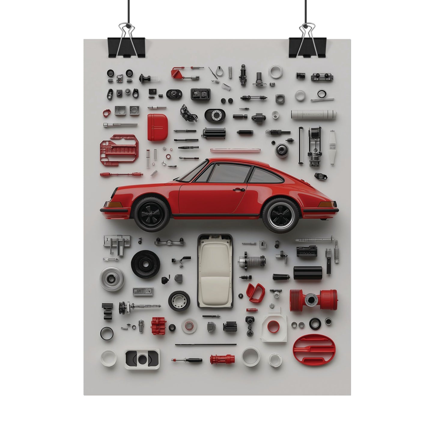 Red Classic Porsche Rolled Poster