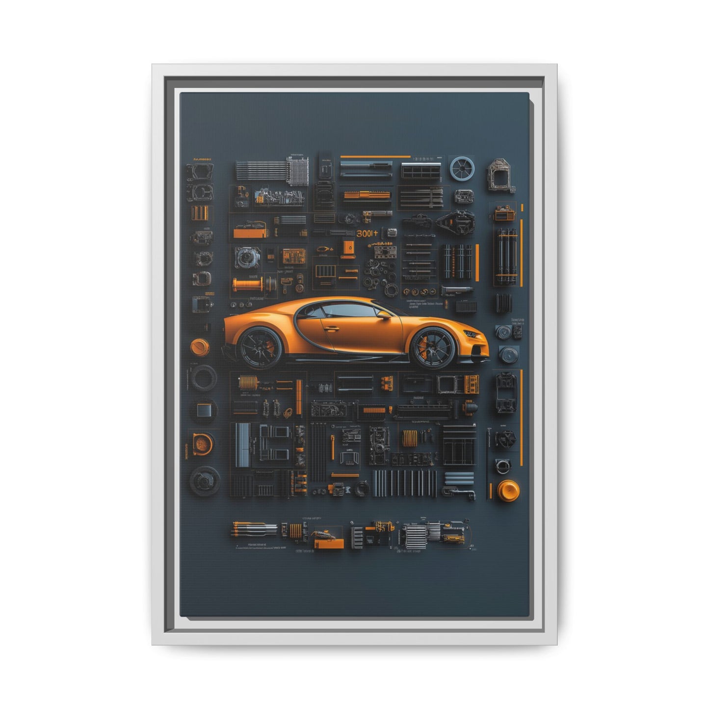 Bugatti Chiron Framed Canvas