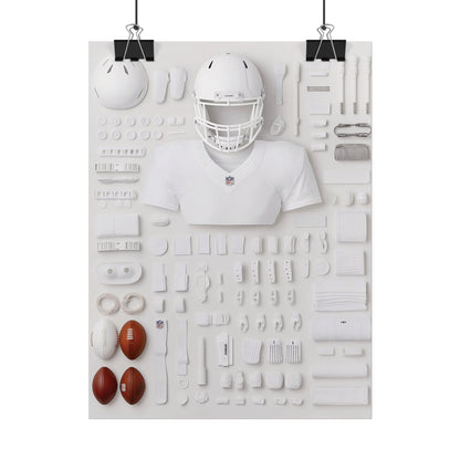 American Football Equipment Rolled Poster