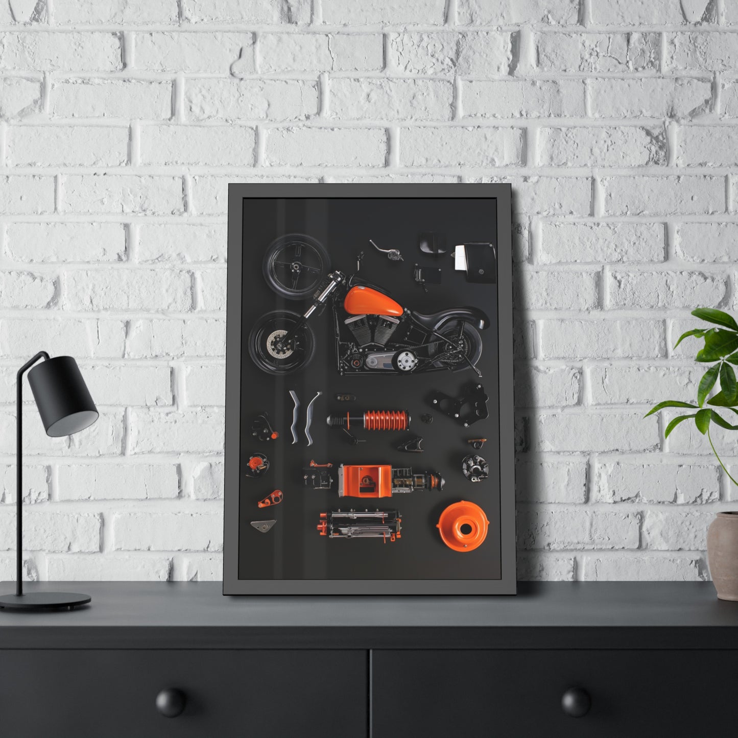 Orange Harley Framed Poster US