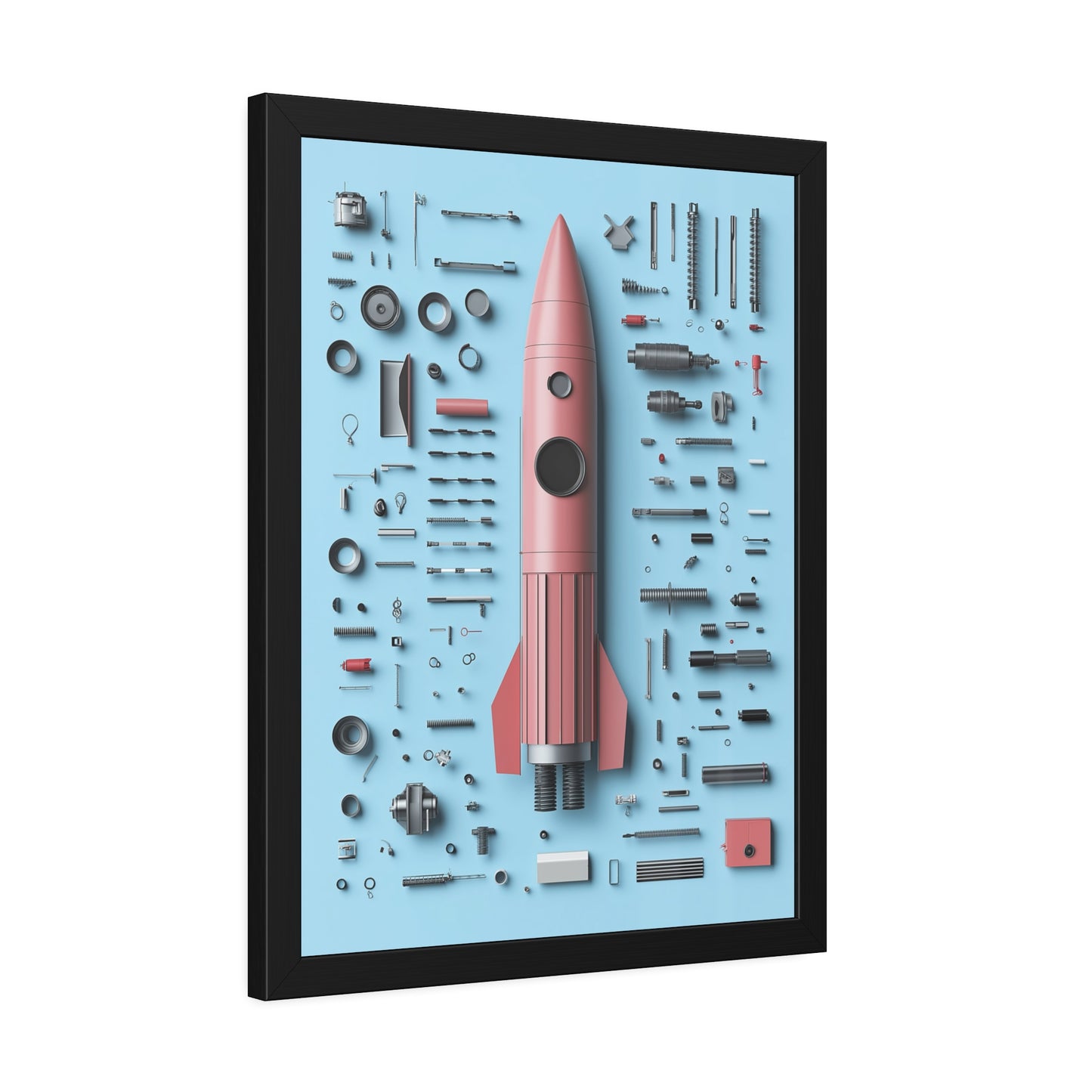 Pink Rocket Framed Poster US