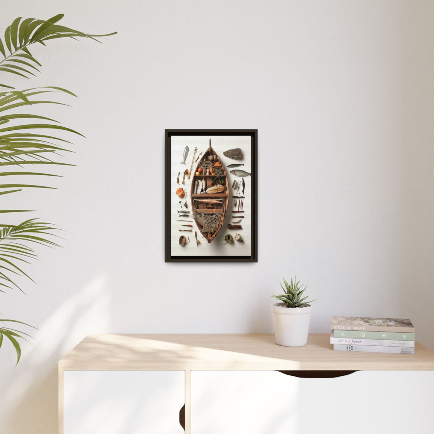 Fisher Boat Framed Canvas