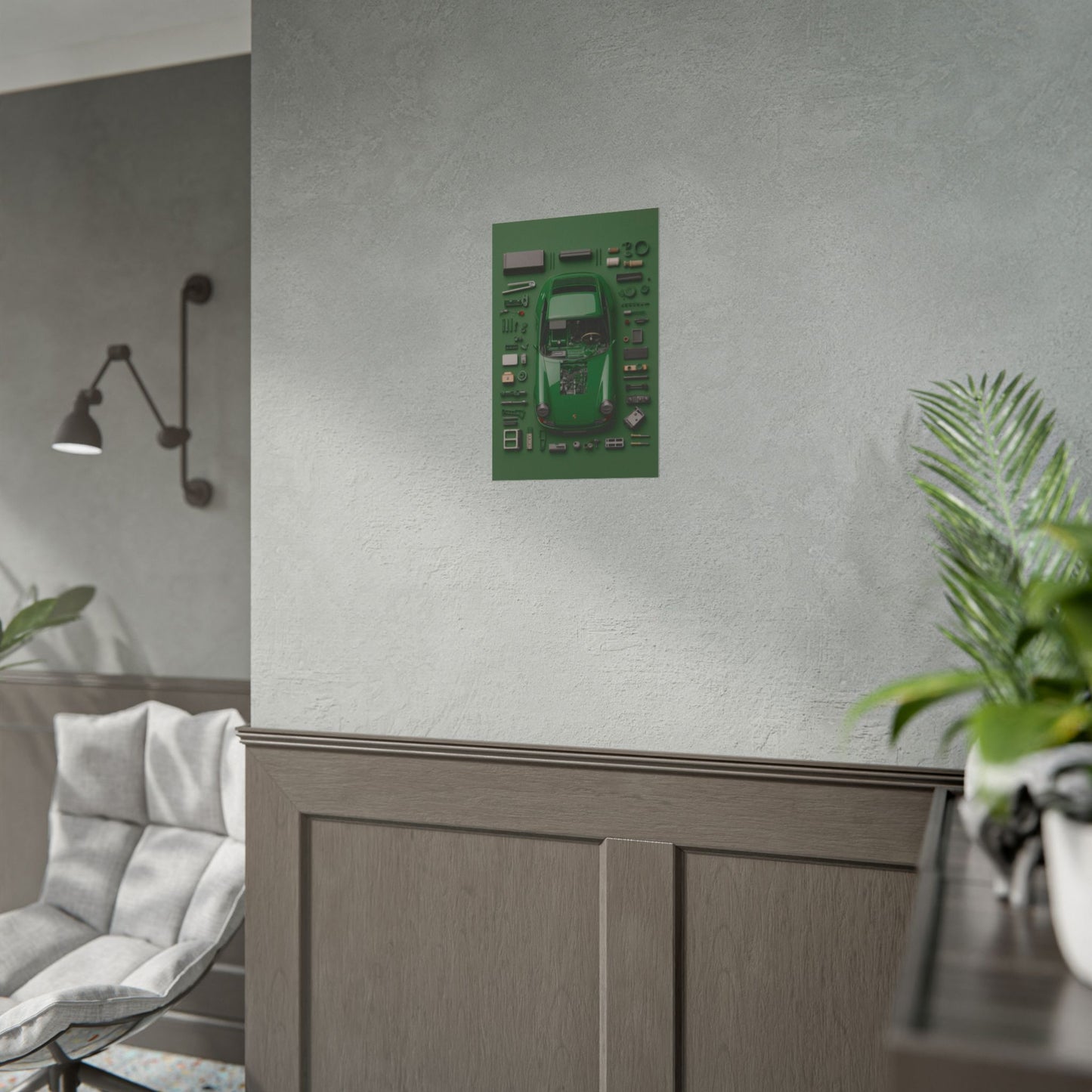 Green Classic Porsche Rolled Poster