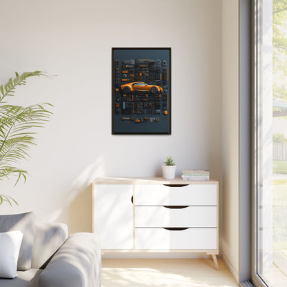 Bugatti Chiron Framed Canvas