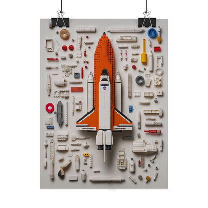 Space Shuttle LEGO Rolled Poster