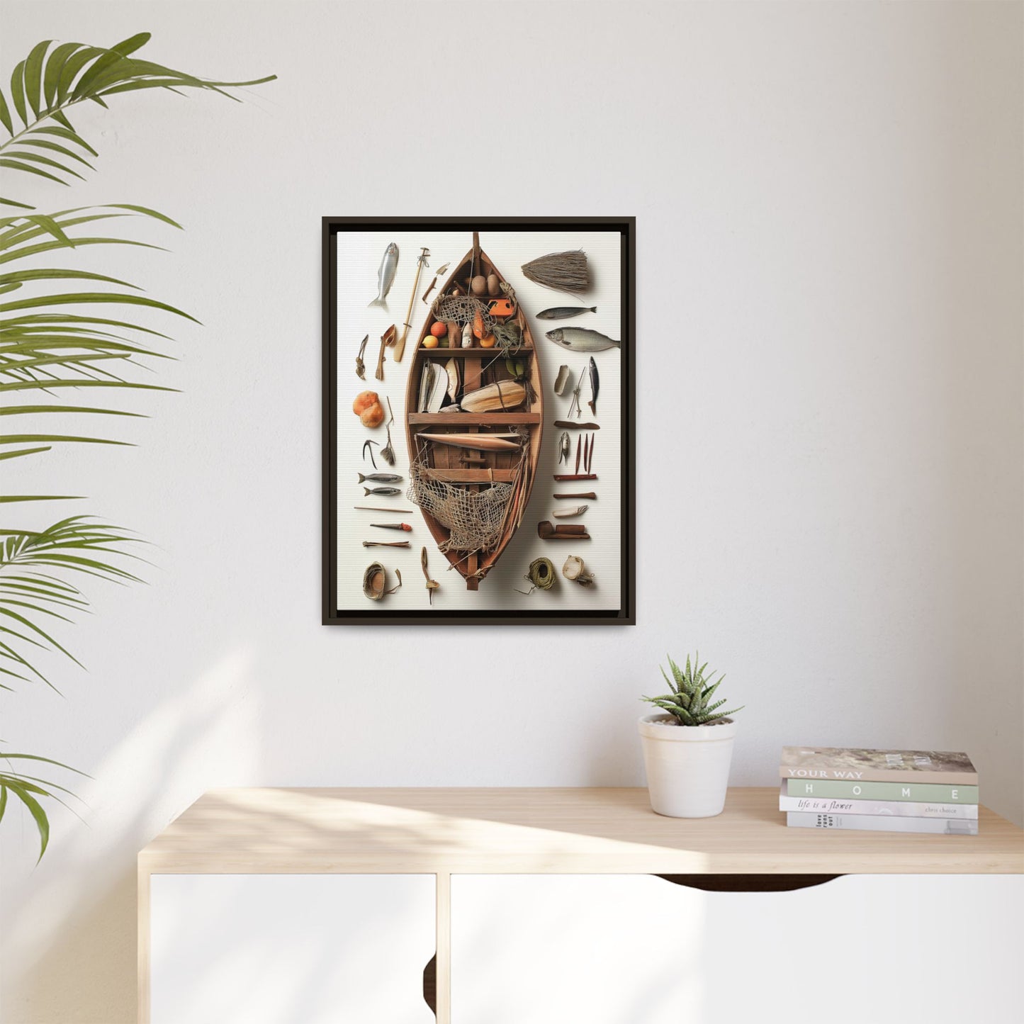 Fisher Boat Framed Canvas