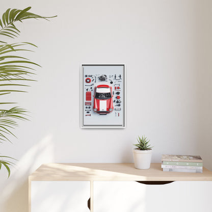Mini Cooper Mod Framed Canvas