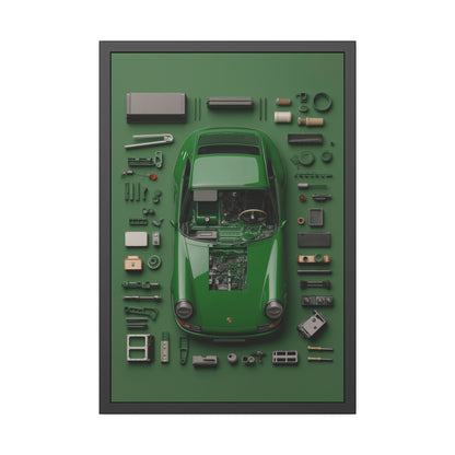 Green Classic Porsche Framed Poster US