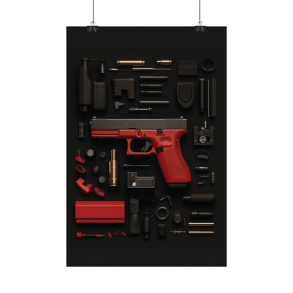Red GunArt Rolled Poster