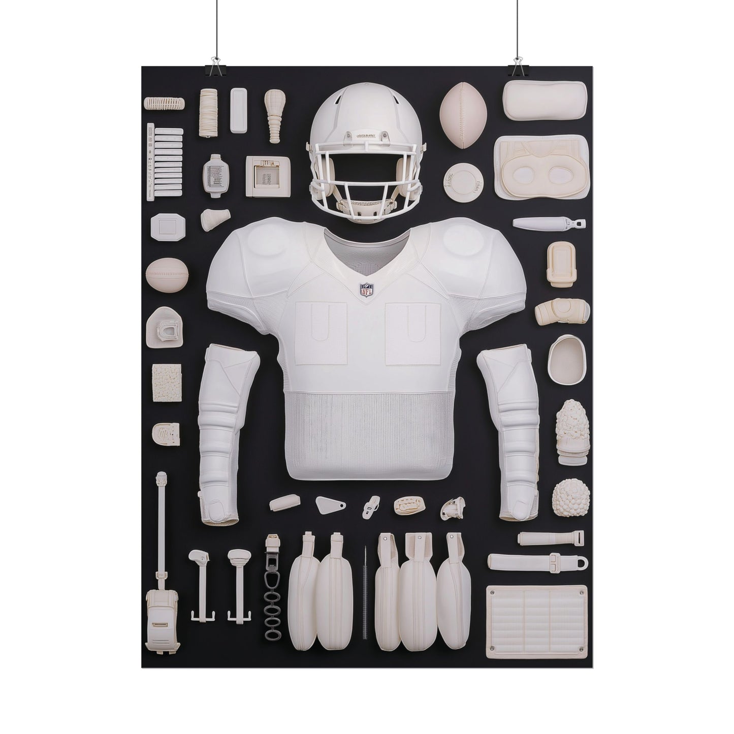American Football Black Rolled Poster