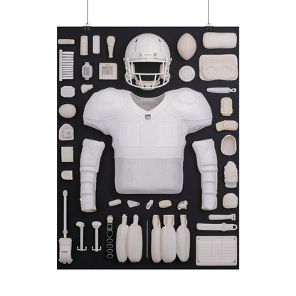 American Football Black Rolled Poster