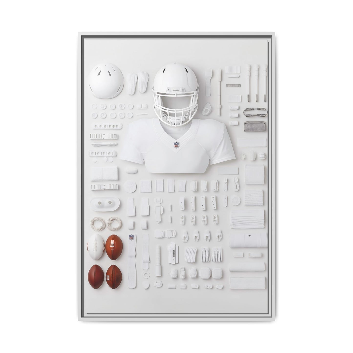 American Football Equipment Framed Canvas