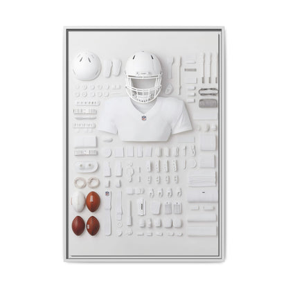 American Football Equipment Framed Canvas