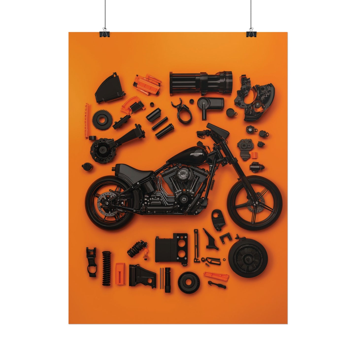 Black Harley Rolled Poster