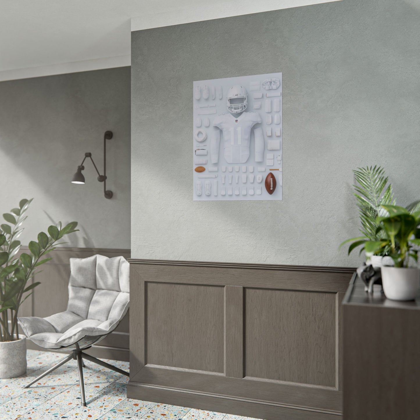 American Football White Rolled Poster