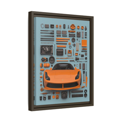 Orange Ferrari Framed Canvas