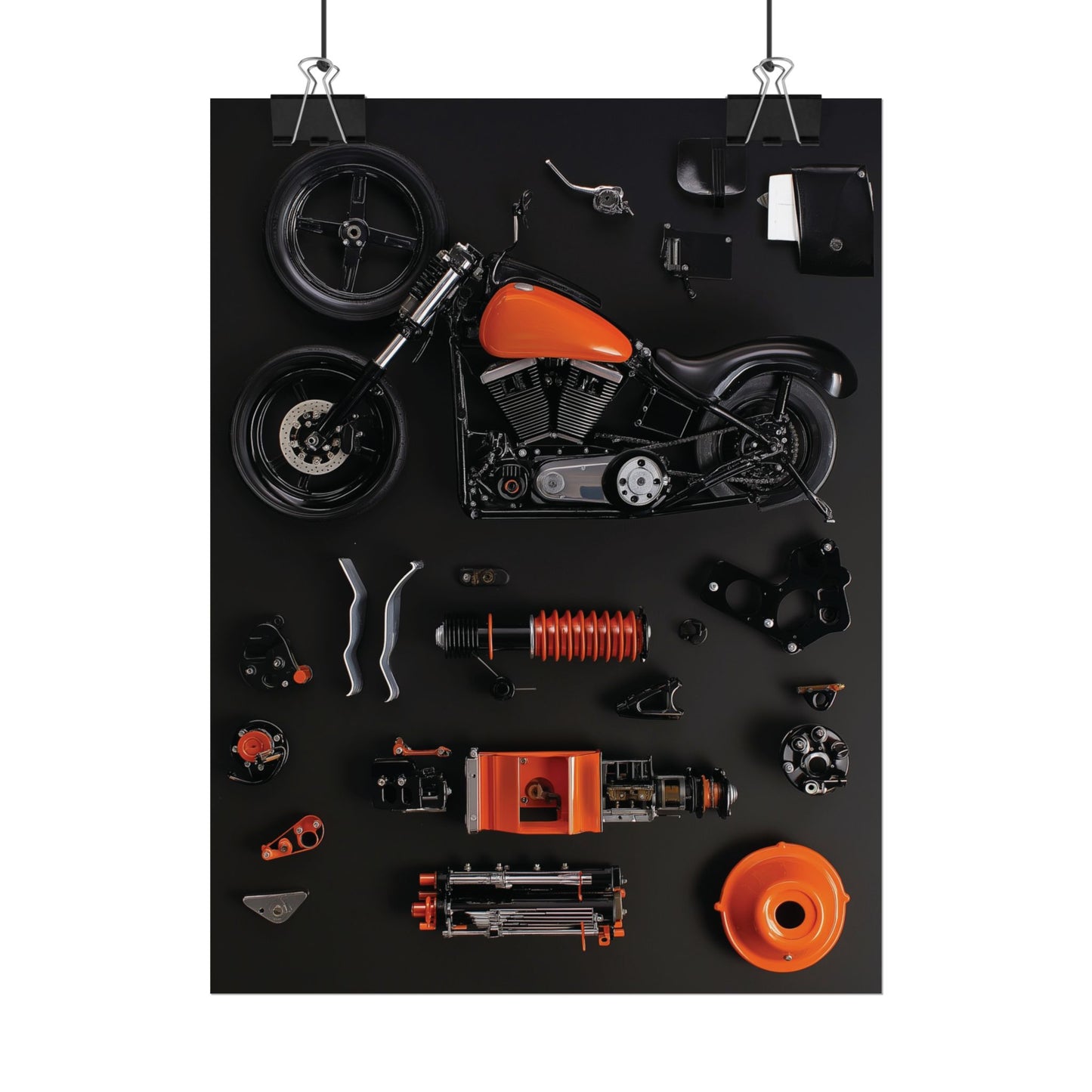 Orange Harley Rolled Poster