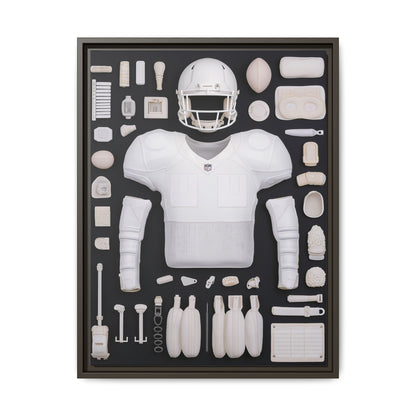 American Football Black Framed Canvas