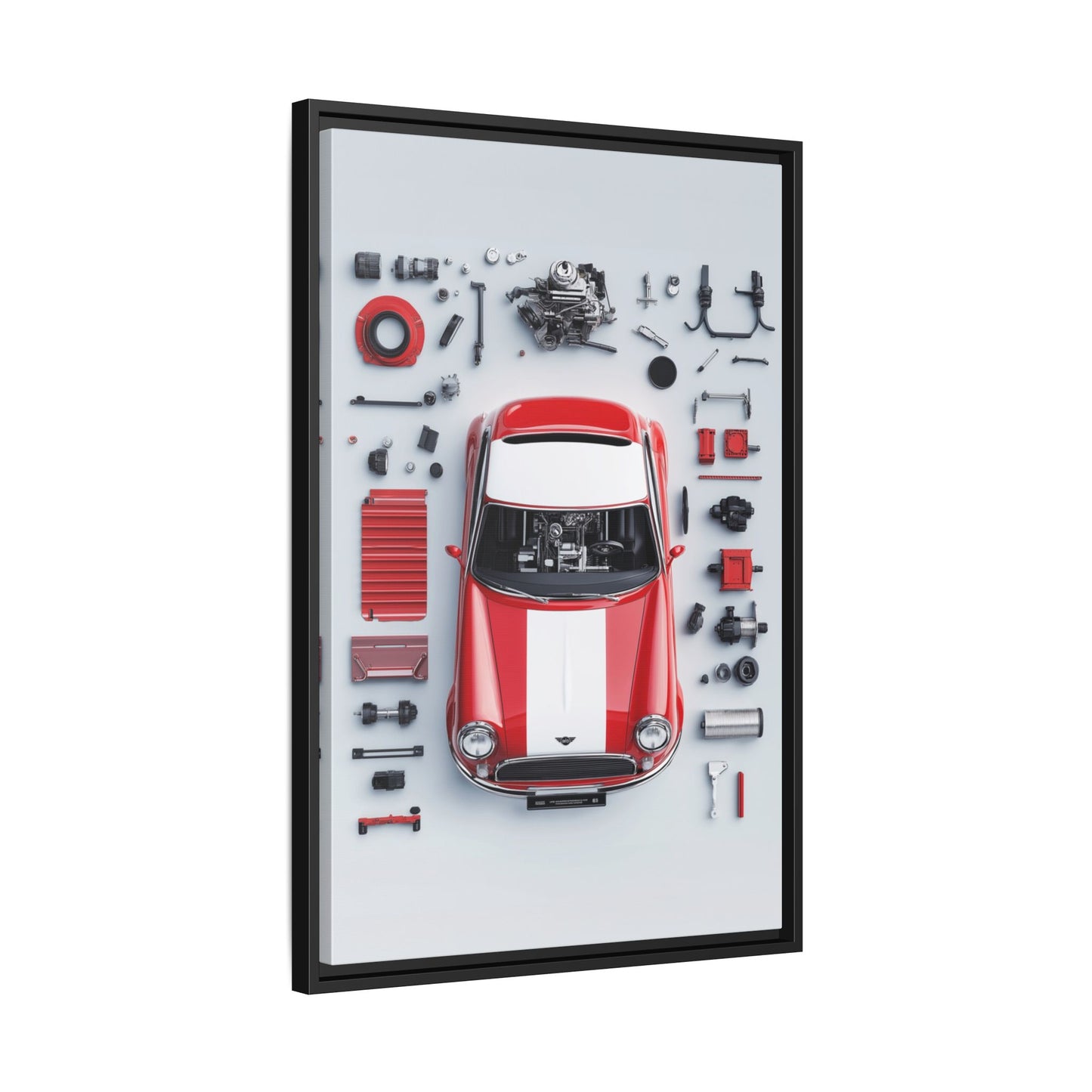Mini Cooper Mod Framed Canvas