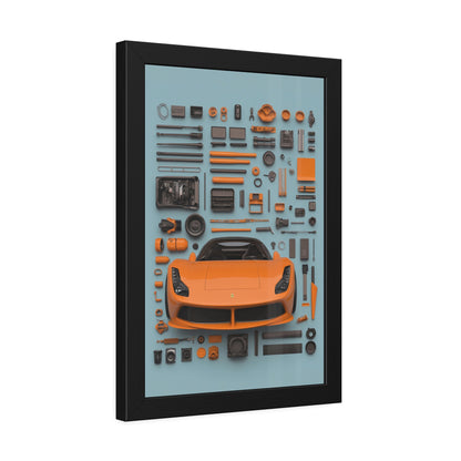 Orange Ferrari Framed Poster US
