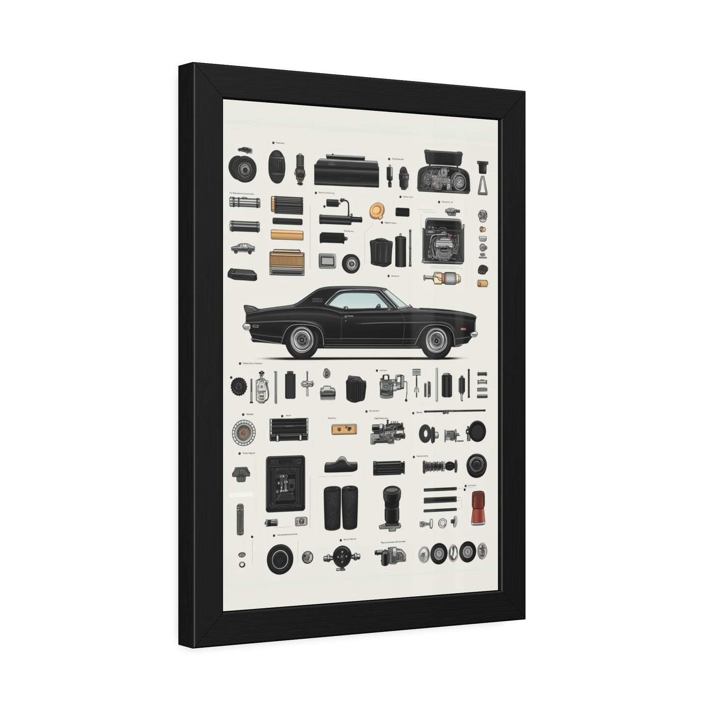 Black Mustang Framed Poster US