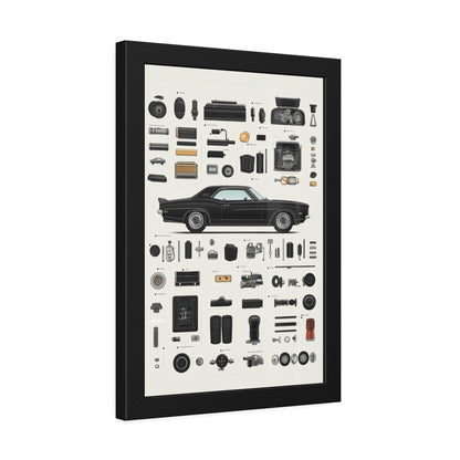 Black Mustang Framed Poster US