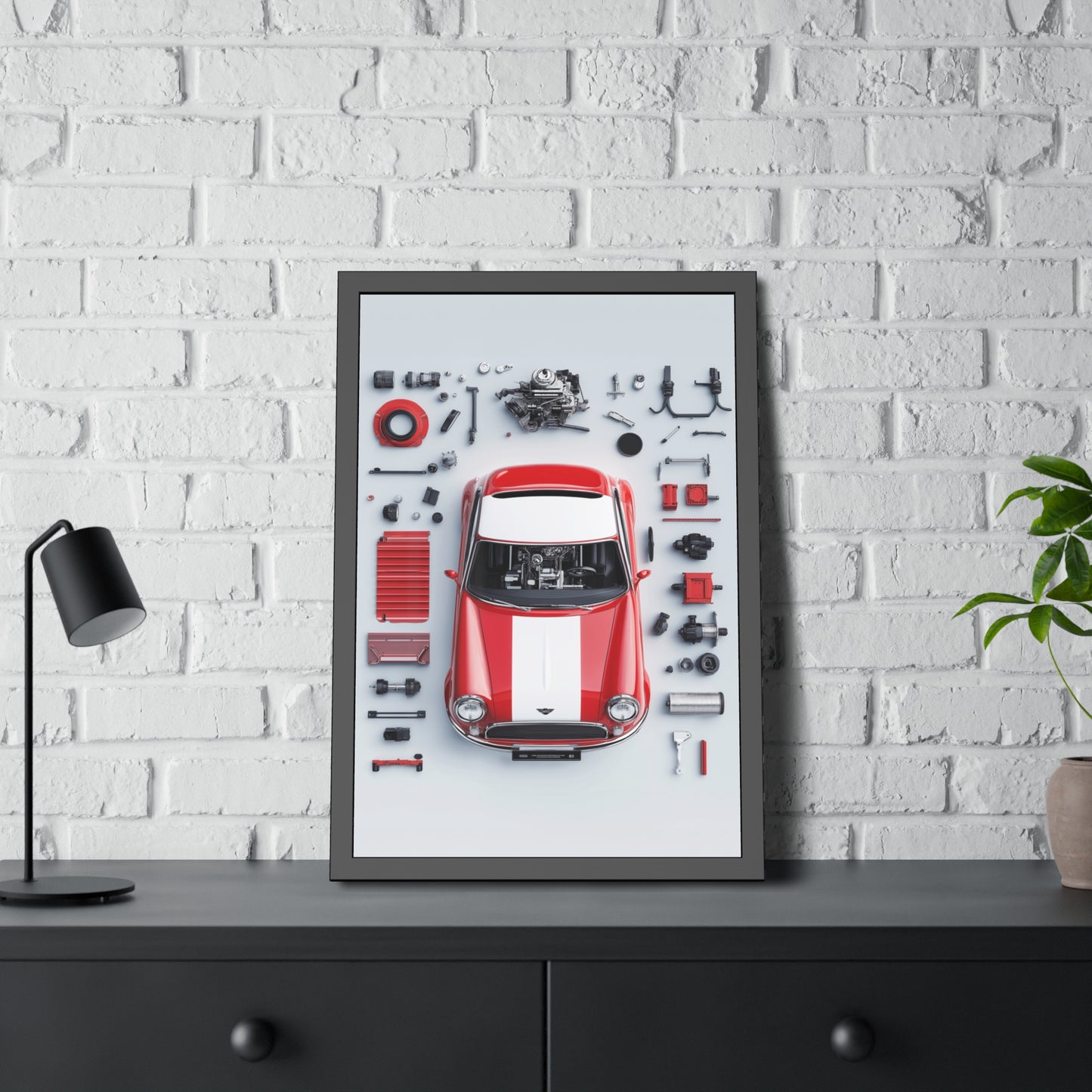 Mini Cooper Mod Framed Poster US