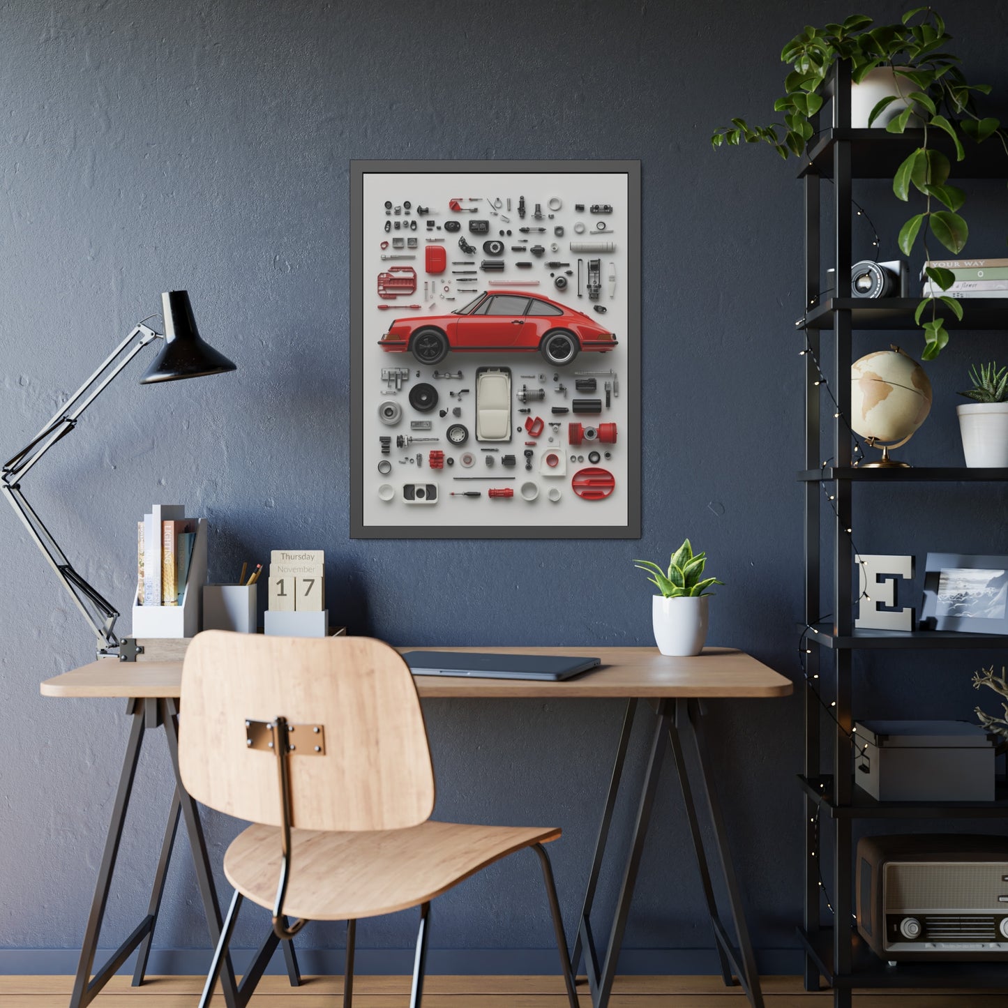 Red Classic Porsche Framed Poster US
