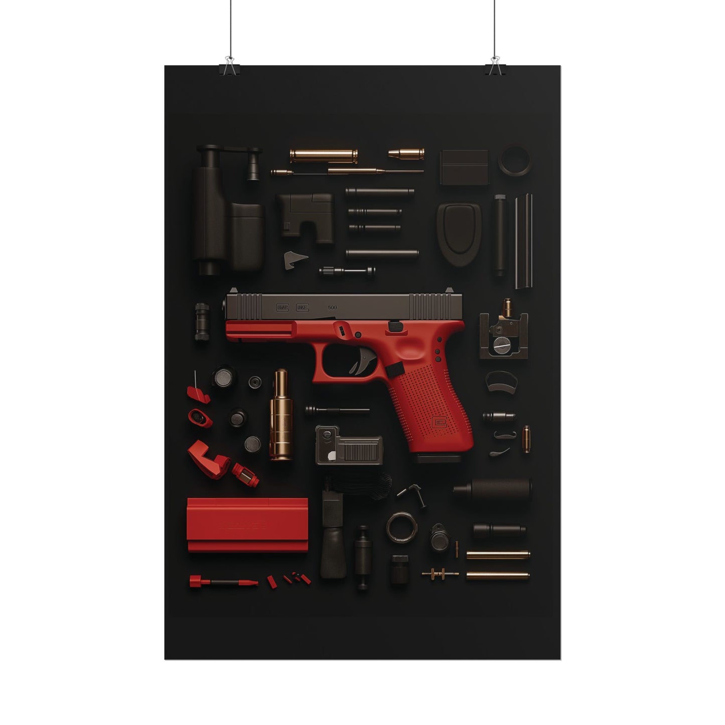 Red GunArt Rolled Poster