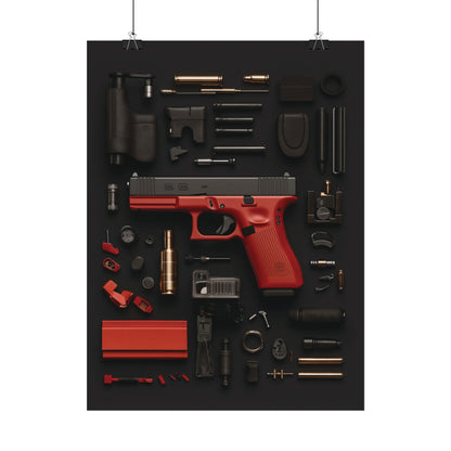 Red GunArt Rolled Poster