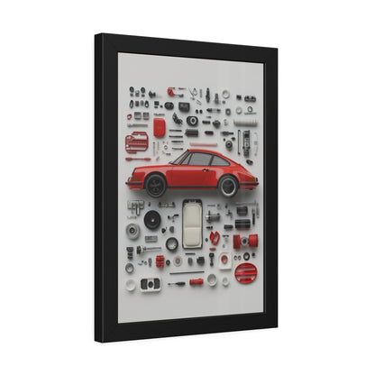 Red Classic Porsche Framed Poster US