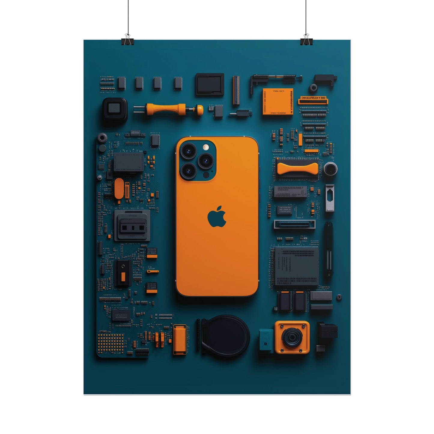Iphone Orange Rolled Poster