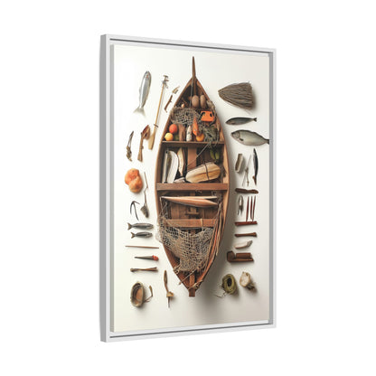 Fisher Boat Framed Canvas