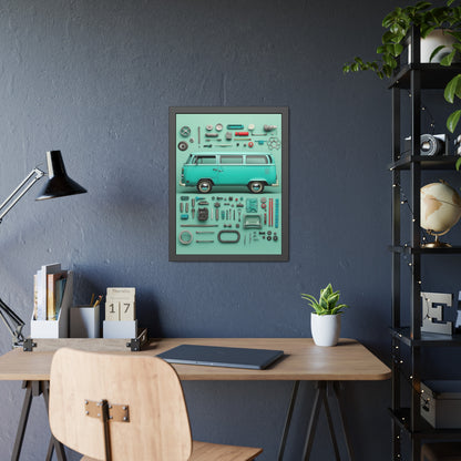 Blue Classic Van Framed Poster US